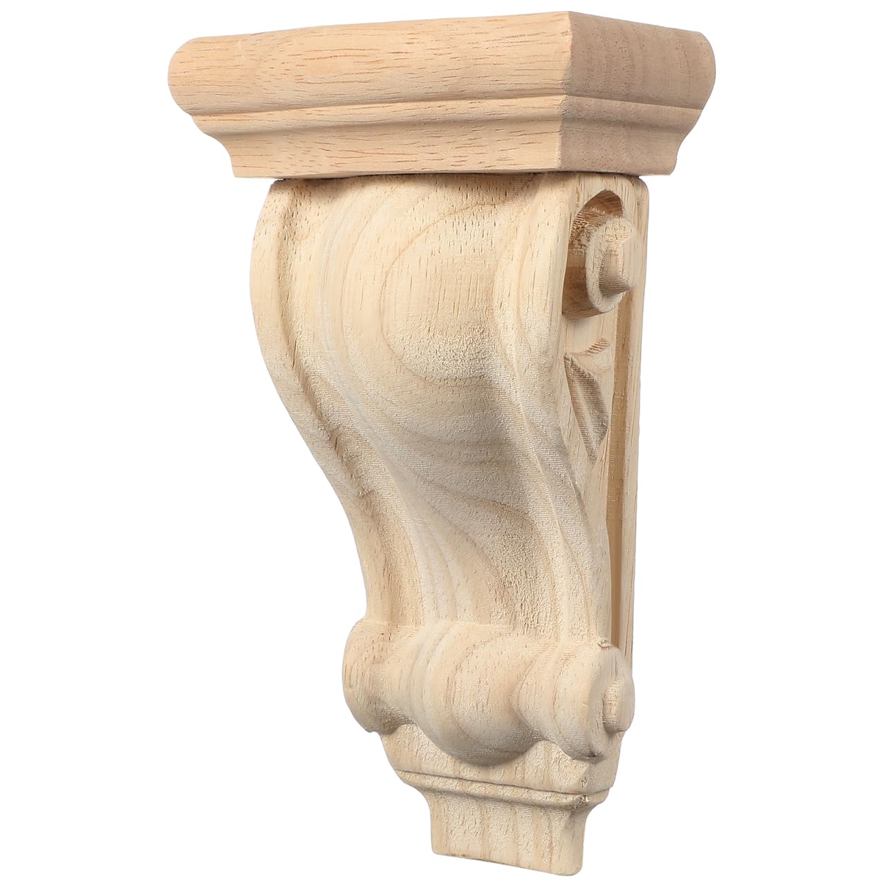 UKCOCO Wooden Corbels, Hand Carved Solid Wood Decorative Brackets Unpainted Applique for Fireplace Mantel Shelf Kitchen Island 17.5x10x6cm
