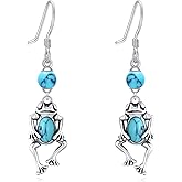 VONALA Teardrop Butterfly Cross Owl Daisy Turquoise Dangle Earrings for Women Sterling Silver Turquoise Earrings for Women Turquoise Jewelry Gifts