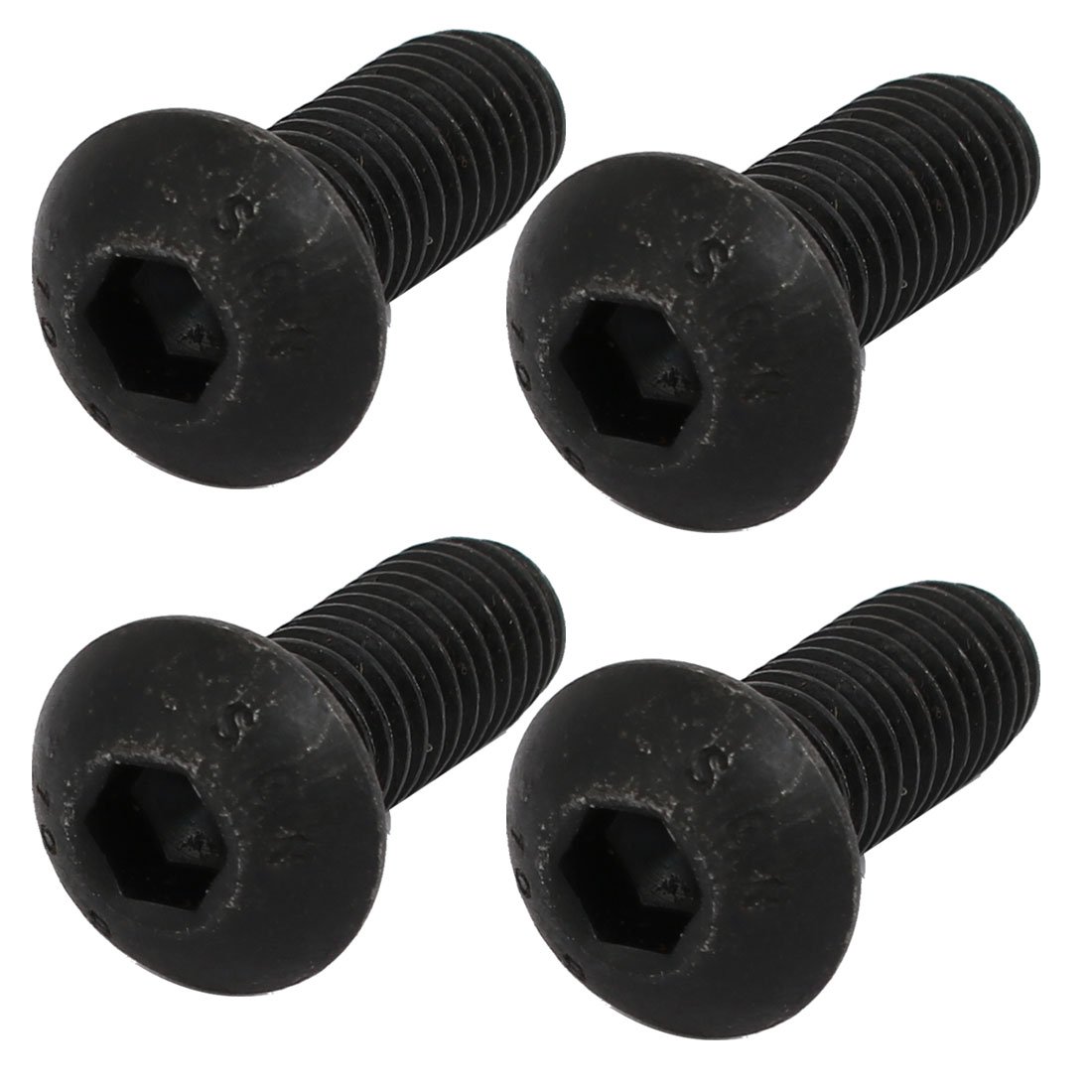 Sourcingmap 4pcs M8x20mm 10.9 Grade Button Head Hex Socket Left Hand Thread Screw Bolt