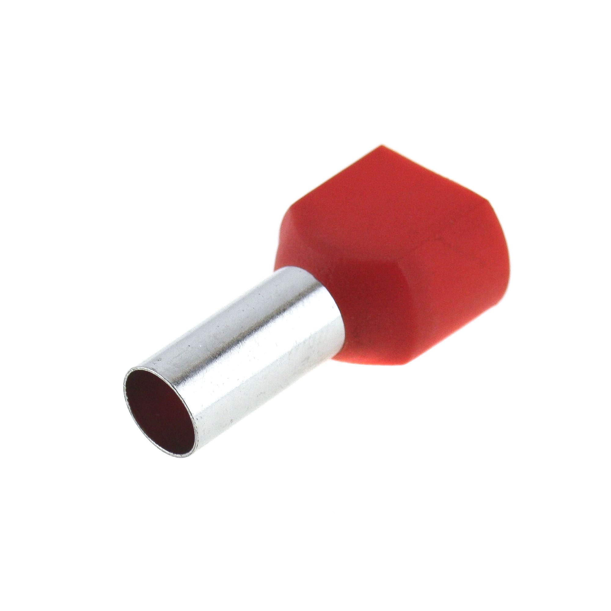 SeKi 14225 Twin Wire End Ferrules 2 x 10.0 mm² Red Pack of 100 Twin Wire End Ferrules 10 mm²
