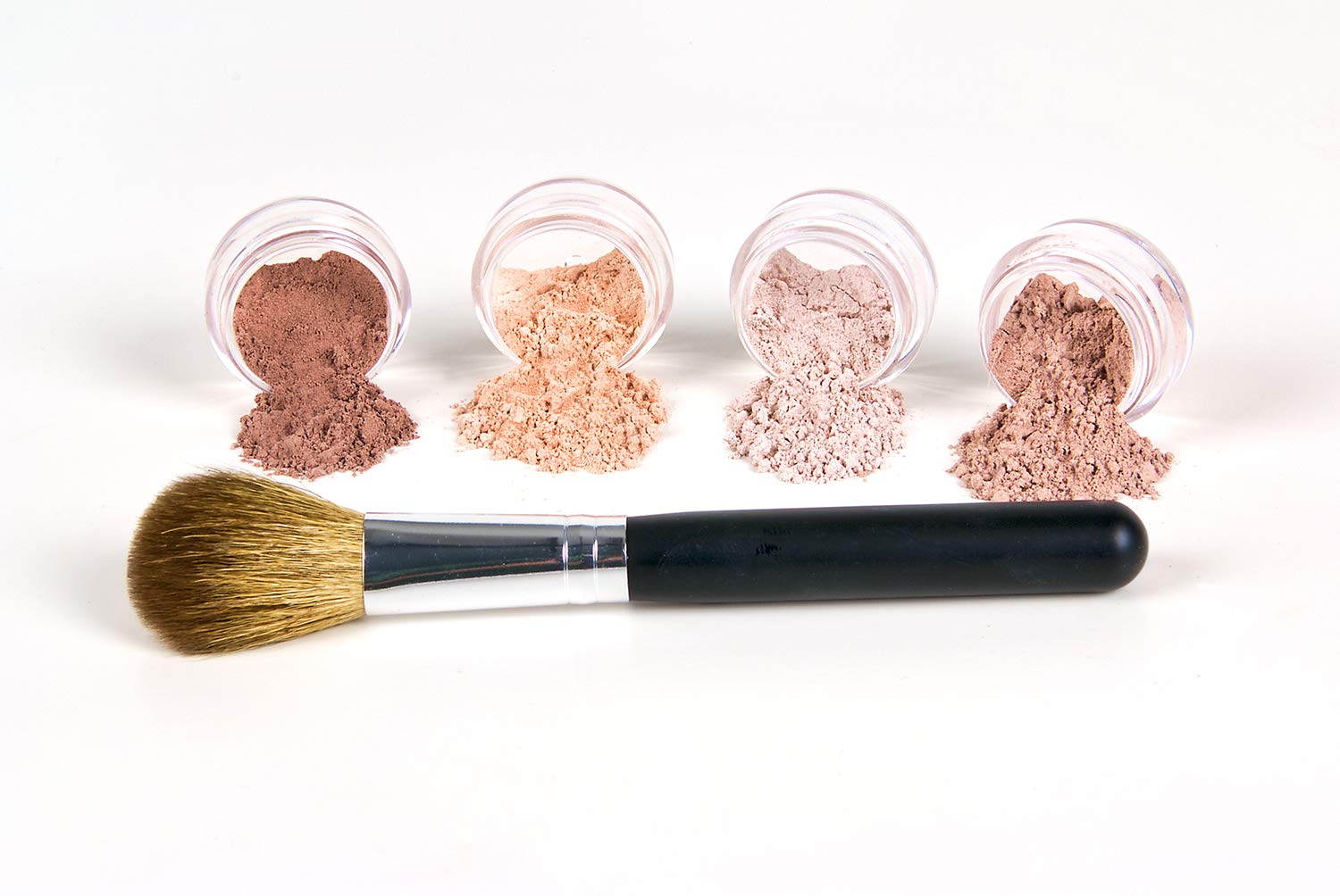 5pc BLUSH SET with BRUSH Mineral Makeup Kit Bare Face Powder Rouge Highlight (Sample Size Blush Set)