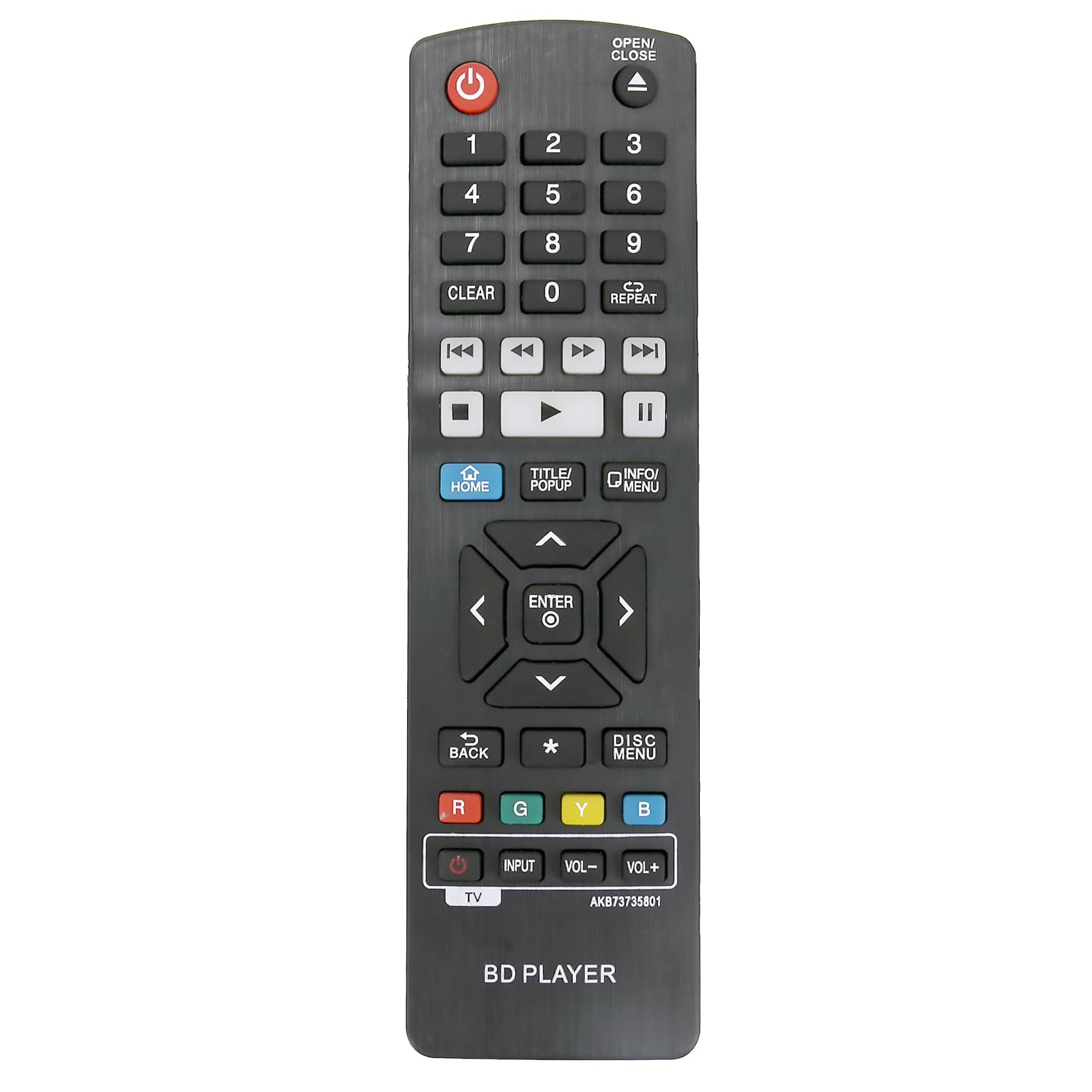 ALLIMITY AKB73735801 Replace Remote Control fit for LG Blu-ray Disc Player UBK90 UP970 UBK80 BP430 BP735 BP450 BP550 BP556 BP630 BP640 BP736 BP230 BP440 BP530R BP540 BP630S BP440K