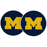 Desert Cactus University of Michigan Car Accessories UM Wolverines Absorbent Sandstone Cup Coasters Licensed Product Set of 2 (Design A)