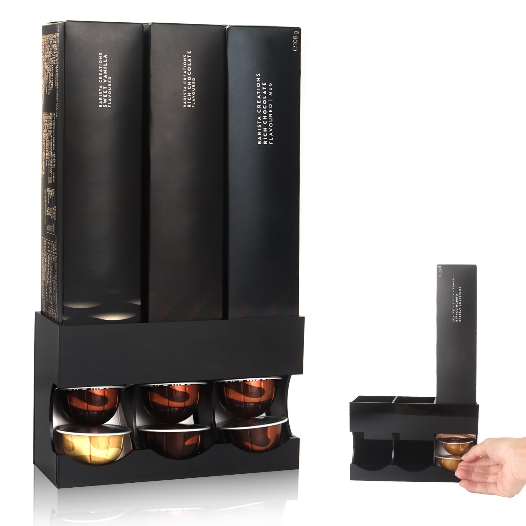 Photo 1 of Pod Holder for Nespresso Vertuo Capsules - Wall Mount & Countertop Pod Organizer, Holds 3 Boxes of Coffee Pods, Modern Acrylic Storage for Nespresso Coffee Bar Accessories(Only Shelf)