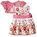 Youngland Baby Girls' Floral Print Dress with Crochet Lace Cardigan, Floral, 3-6 Months