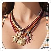 Todenb 4pc Summer Beach Necklaces for Women Seashell Shell Necklaces Boho Ocean Turtle Fish Necklace Mermaid Costume Accessorie Stackable Layer Necklace