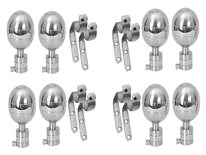 Smart Shophar Stainless Steel Curtain Bracket Rex 90 Silver Pack of 8 Pieces