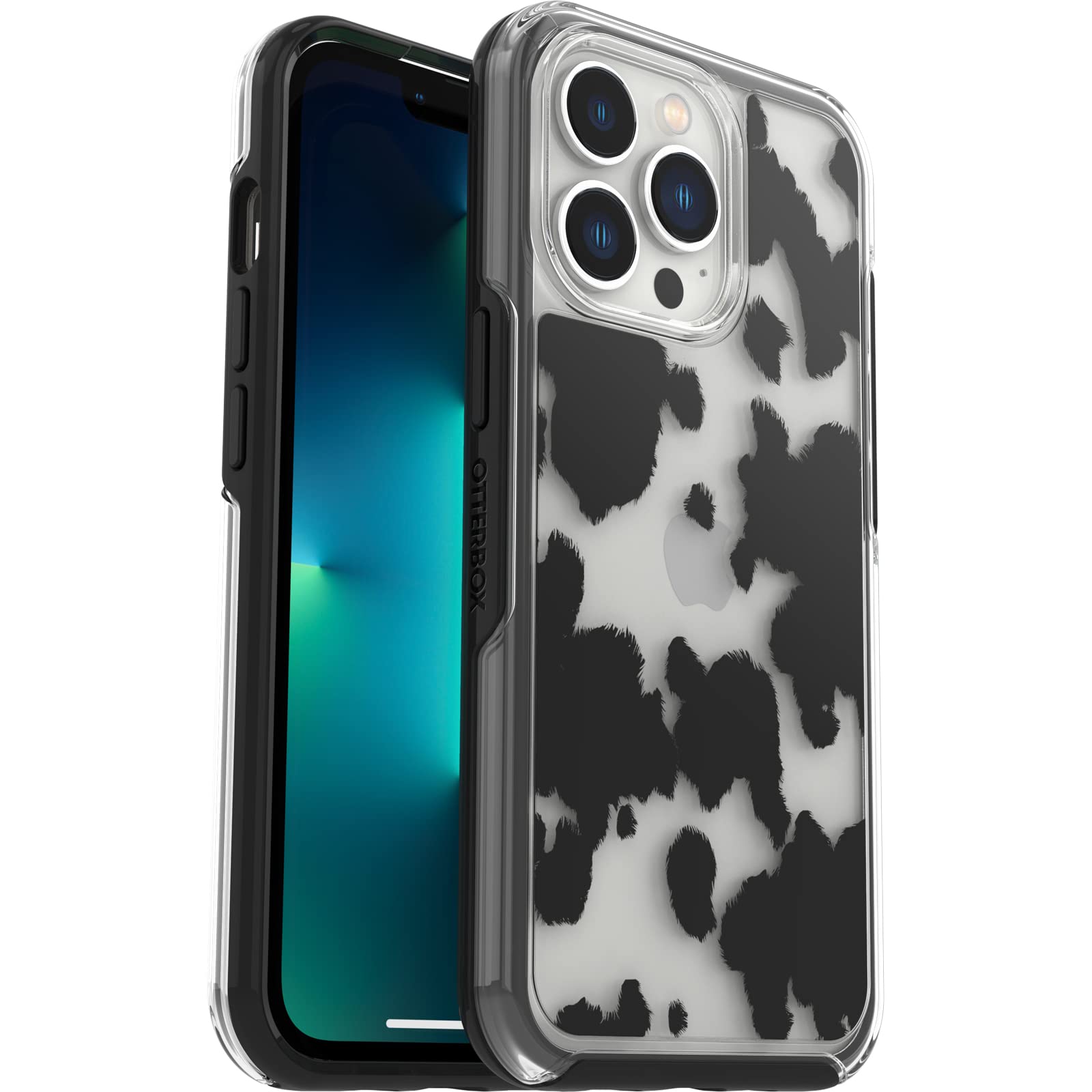 OtterBox 77-89404 Symmetry Clear Case, Shockproof, Drop proof, Protective Thin Case, 3x Tested to Military Standard, Cow Print, iPhone 13 Pro