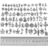 RUBYCA 80Pcs Wholesale Bulk Lots Tibetan Silver Color Mix Pendants Charms Bracelet Jewelry Mix5