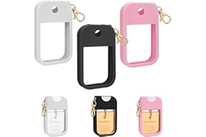 AIERSA Hand Sanitizer Spray Case Compatible with Touchland, Silicone Hand Sanitizer Case Holder with Keychain for Touch Land Mist 1FL. OZ -（Black+Pink+White）
