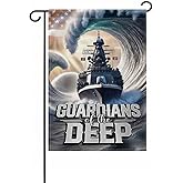FLAGMEUP8386 Navy Veteran Battleship Anchor Garden Flag 12x18 In Doublesided Military Outdoor Yard Decor for Veterans Day Navy Birthday Patriot Day Service