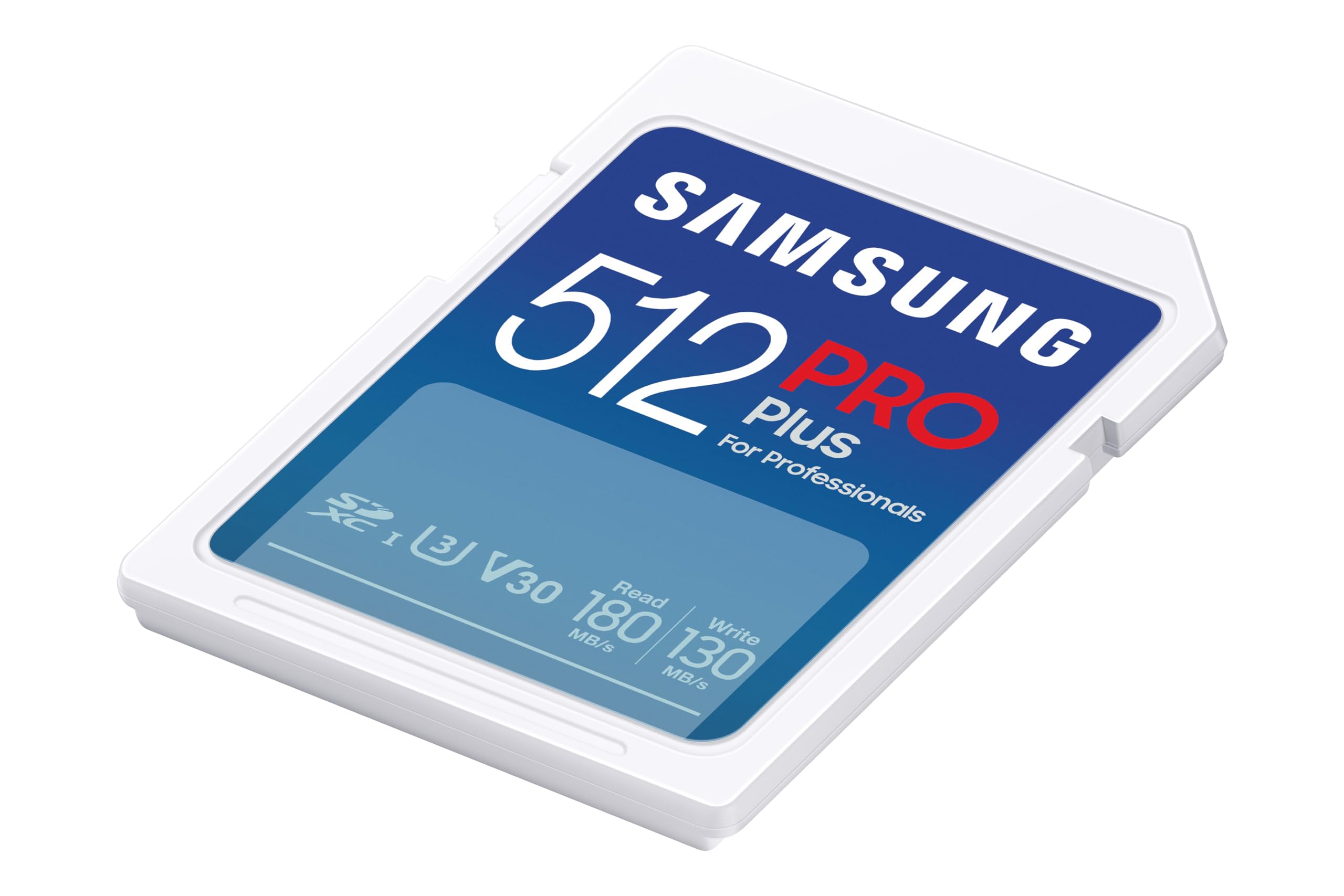 Samsung PRO Plus Full Size 512GB SDXC Memory Card, Up to 180 MB/s Reads/Writes, Full HD & 4K UHD, UHS-I, C10, U3, V30 for DSLR, Mirrorless Cameras, PCs, MB-SD512S/AM, 2023