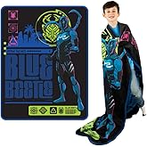 WB Blue Beetle Movie Kids Bedding Super Soft Micro Raschel Throw, 46 in x 60 in, (Official Licensed Product) by Franco