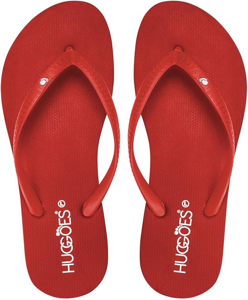 Amazon.com | HUGGOES - Ultra Soft Comfortable Natural Rubber Summer Beach Flip Flops for Women 