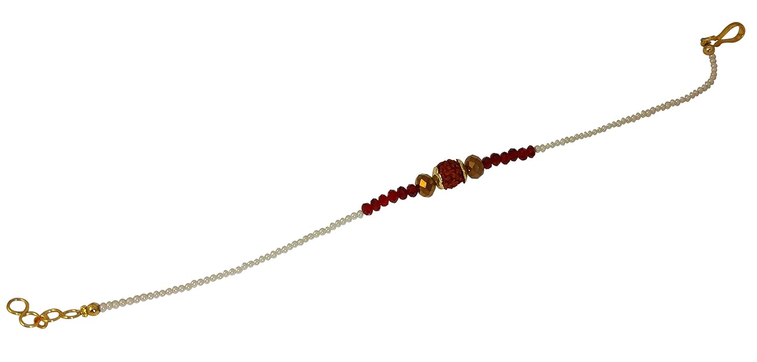 ammvi creations set of 4 rudraksh rakhi for brother(men)