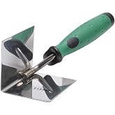 Drywall Corner Tool - Inside Corner Trowel Stainless Steel | Corner Knife Corner Drywall Tool,Lining Plastering Trowel,Plaster Corner Work,Comfortable Soft Grip Handle