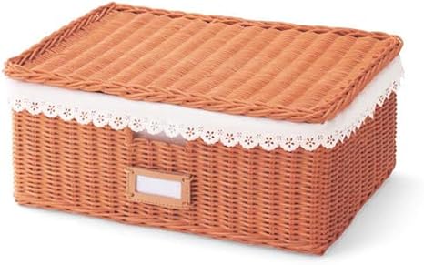 Amazon ベルメゾン かご バスケット 収納ケース ボックス フタ付き ラタン ｆ 奥行30cm かご バスケット オンライン通販
