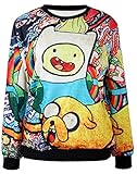 Thenice Women's Digital Print Pullovers Sweatershirts Adventure Time
