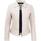 UrbanFocal Vintage Style Real Lambskin Outwear Jackets For Womens - Stylish Turn Down Collar Casual Leather Jacket Women