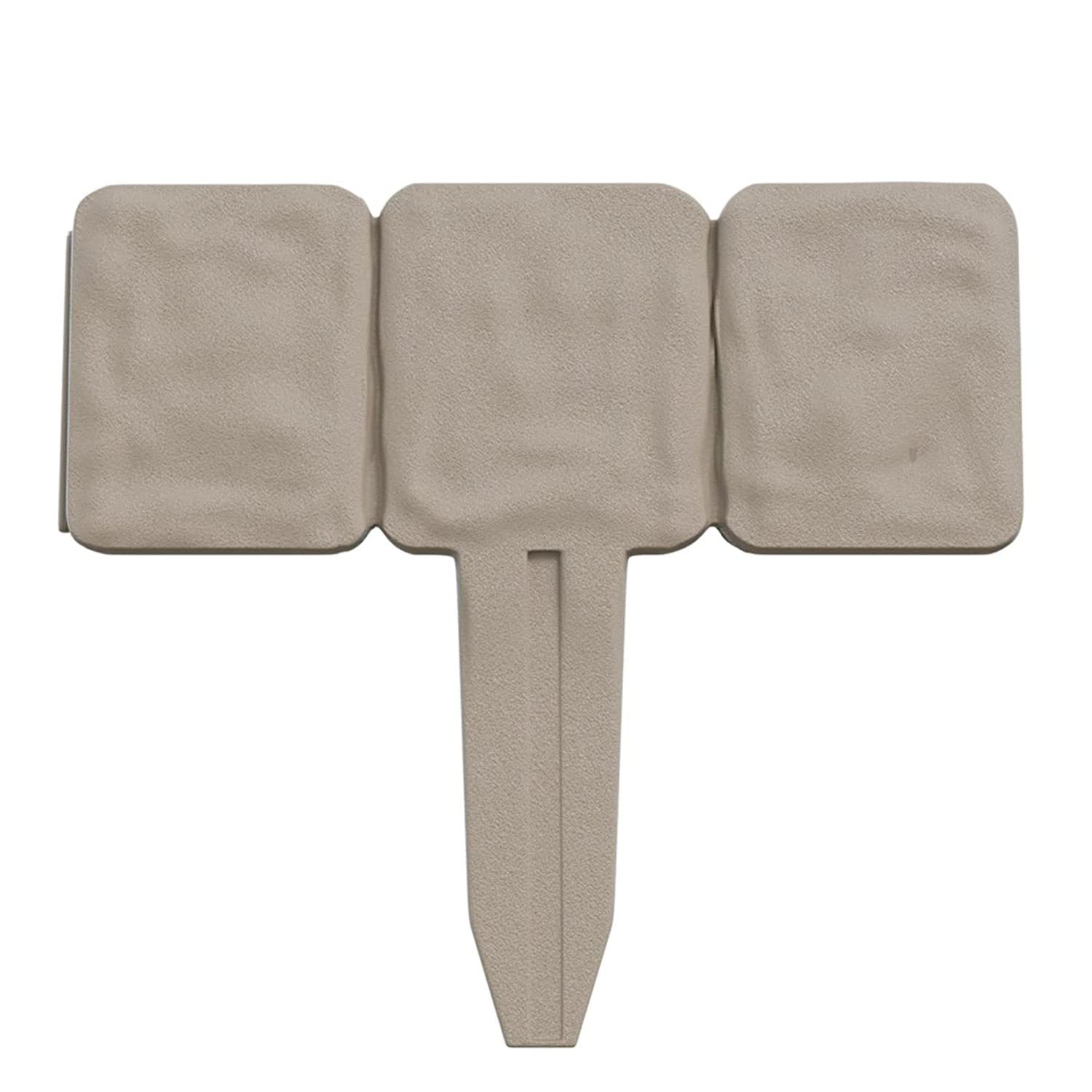 Pure Garden 82-YJ459 Garden Border-Decorative Flower Bed Edging for Landscaping-Stone Trim, 10 Piece Set of Interlocking Outdoor Lawn Stakes (8’), Tan