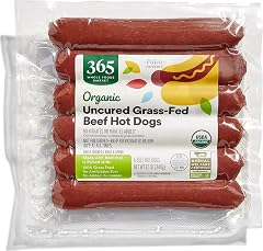 365 by Whole Foods Market, Organic Uncured Grass-Fed Beef Hot Dogs, 12 oz