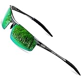 RONSOU Mens Sunglasses Polarized Sport UV Protection Ultralight Al Mg Sunglasses for Men Fishing Driving Golf