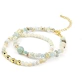 2Pcs Crystal Bracelet for Women Handmade Adjustable Beaded Bracelet Natural Gemstone Healing Crystals Bracelet Set Jewelry Gift