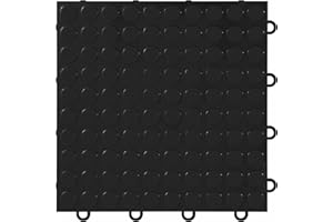 INCSTORES FlooringInc's Nitro 12"x12" Snap-Together Garage Floor Tiles, Non-Slip Interlocking Plastic Floor Mat, Midnight Black, 1 Tile, 1 Sq/Ft