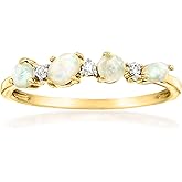 Pure Collection by Ross-Simons Opal and Diamond Ring in 14kt Yellow Gold