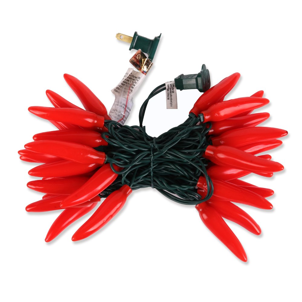 LIDORE Chili Pepper String Light Summer Kitchen Garden Patio Decoration Fairy Light Connectable Plug in UL Listed 35 Counts Red Chili