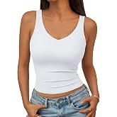 Trendy Queen Women's Tank Tops Double Lined Crop Sleeveless Going Out Camisole Summer Fashion Basic Soft Spring Clothes 2026