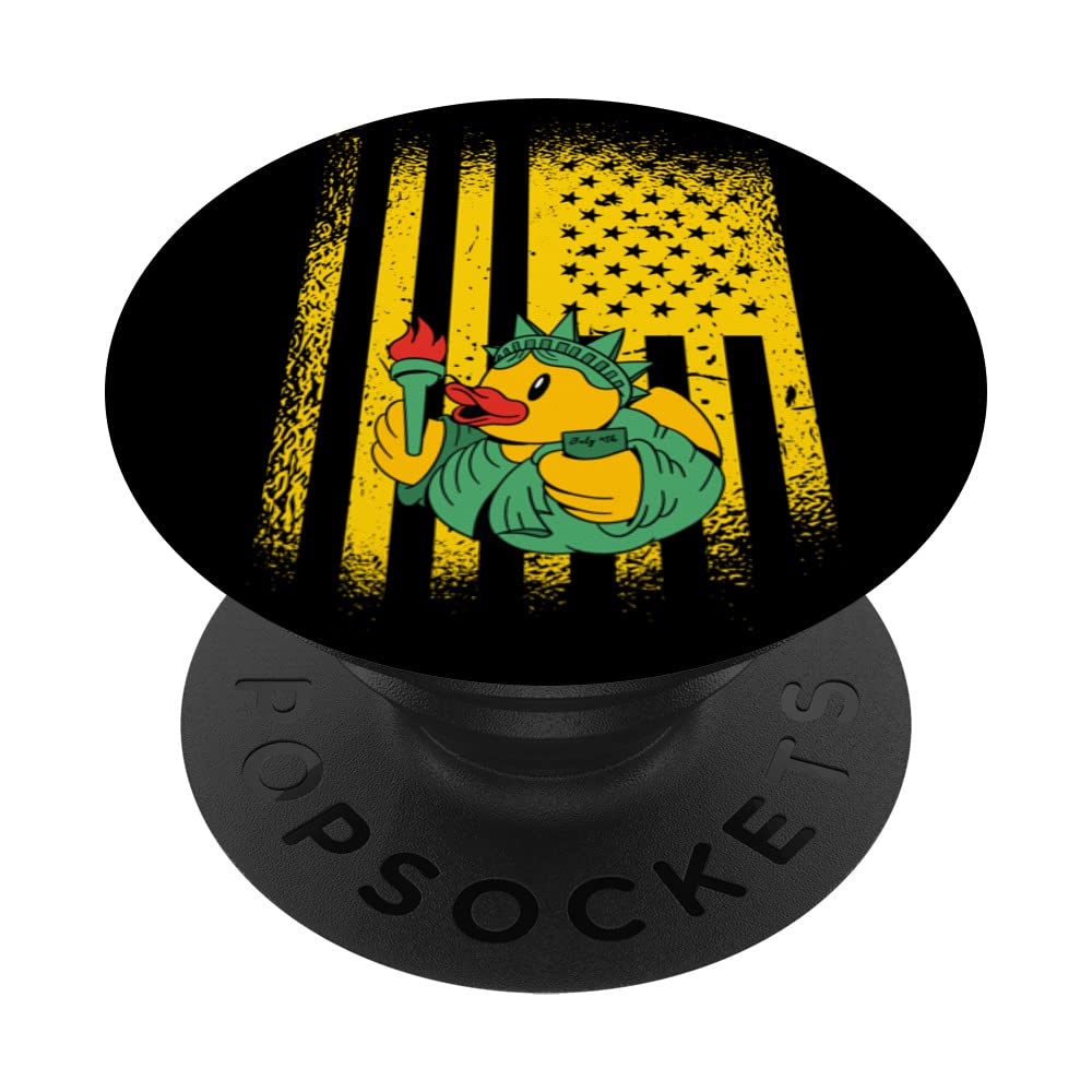 New York Rubber Duck 4th of July Kids Boys Girls US Flag PopSockets Swappable PopGrip