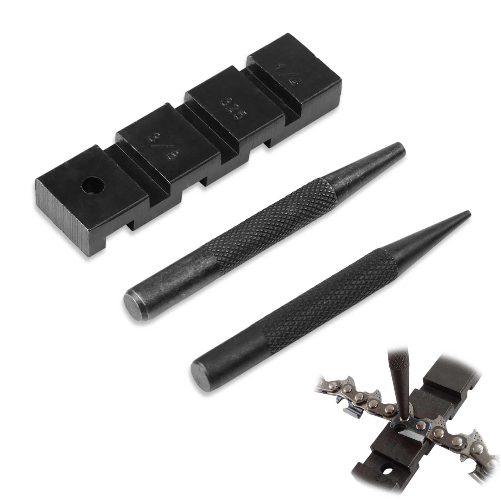 Chainsaw Chain Breaker 3Pcs Pocket Chainsaw Breaker Chain Saw Repairing Kits Mending Tool Pocket Punch Riveter Joiner Saw Mending Tool Set Replacement Accessories