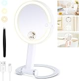 MOMOKUBA Lighted 20x/1x Makeup Mirror Rechargeable 3 Color Dimmer