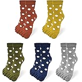 HOMSSEM Womens Girls Toe Socks Five Fingers Cute Colorful Ankle Athletic Running Toe Seperated