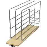 Knape &amp; Vogt TDRO-FNW-6 in. Tray Divider Roll Out Cabinet Organizer, Frosted Nickel