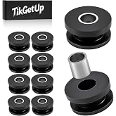 10Pc M8 Rubber Isolation Grommets with Stainless Steel Inner Sleeves for Motorcycle fairings, Tanks, windshields, Saddlebags, radiators, fits 8mm Through-Bolts