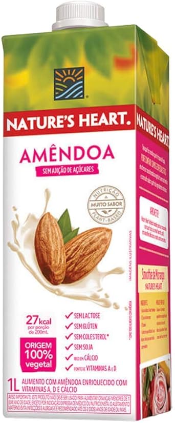Caixa de 1L, Leite Vegetal, Amêndoa, Nature’s Heart