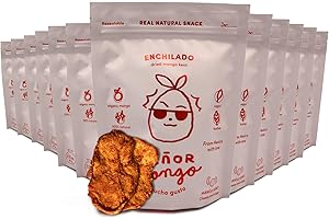 SEÑOR MANGO Senor Mango, Mucho gusto! | ENCHILADO | Organic dried mango with Chile | Premium Mango Kent | Dry Fruit snacks no sugar added & gluten free | From Mexico | Pack of 12 pieces of 2.1 oz