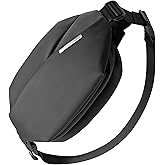 Inateck Sling Bag X, Multi-pocket Crossbody Shoulder Chest Bag with Adjustable Shoulder Strap, Water-resistant Waist Fanny Pack for Men, Women, Travel, Daily Use, Cycling, Hiking, Black, Large