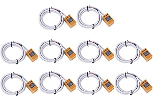 Shipenophy 10PCS Proximity Sensor, Inductive Proximity Switch for 5mm Detection Metal Sensor DC 6V to 36V, PNP Sensor with 1.05m/ 3.44ft Cable for MachineTool, Metallurgy