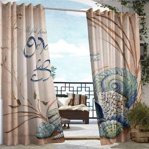 Amazon Com Andrea Sam Outdoor Balcony Privacy Curtain Conch