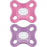MAM Comfort Pacifiers, Newborn Pacifiers (2 Pacifiers with 1 Sterilizer Case) MAM Pacifiers 0-4 Months, Best Pacifier for Bre