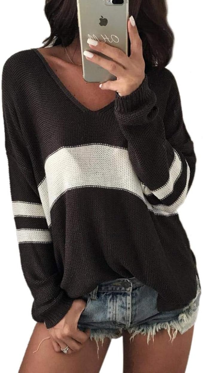 Sweaters Women's European and American College Style VNeck Split