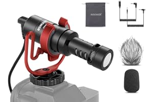 NEEWER Plug & Play Vlog Microphone for Camera, 20-20KHz Mini Supercardioid Mic Compatible with Sony Canon Nikon iPhone Samsun