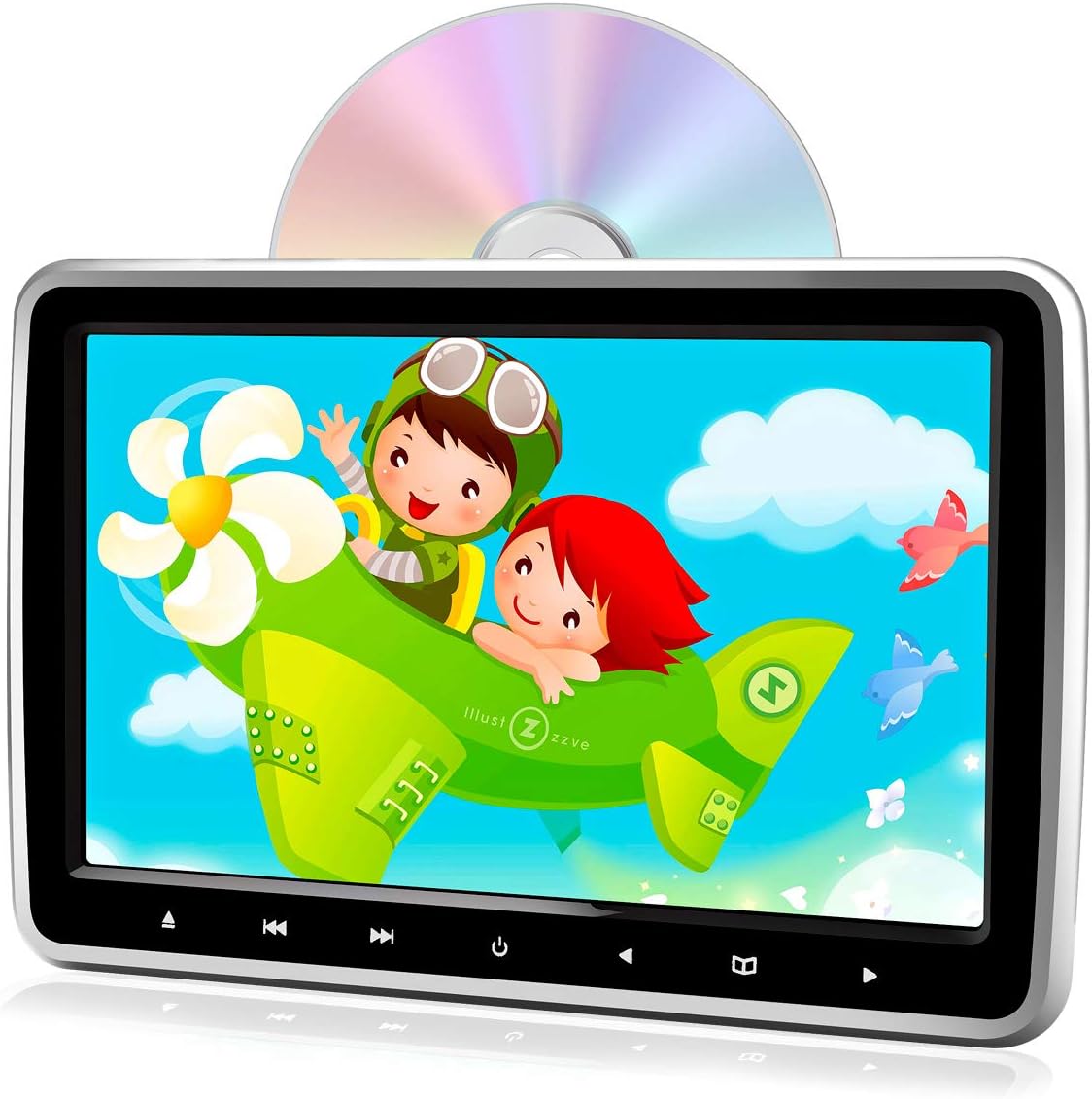 Amazon Pormido ヘッドレストモニター Dvd スロットイン式 10 1インチ Dvdプレーヤー Hdmi入力 スマホ同期可能 リアモニター車載dvdプレーヤー内蔵 Cprm対応 高画質1024 600 リージョンフリー レジューム機能 スピーカー内蔵 Aux Usb Sd Av In Av Out 軽薄設計 簡単取付