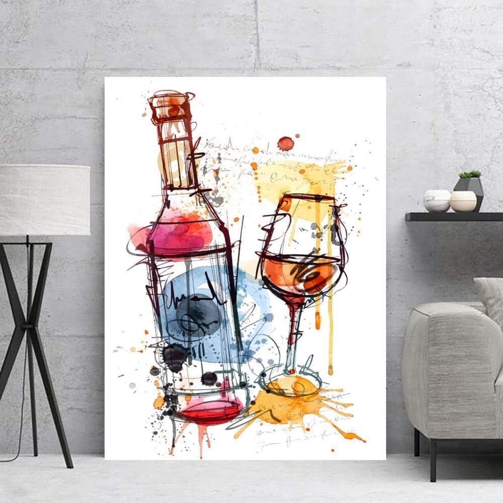 AdoDecor Carteles artísticos de Pared boceto Vino Arte Impresiones en