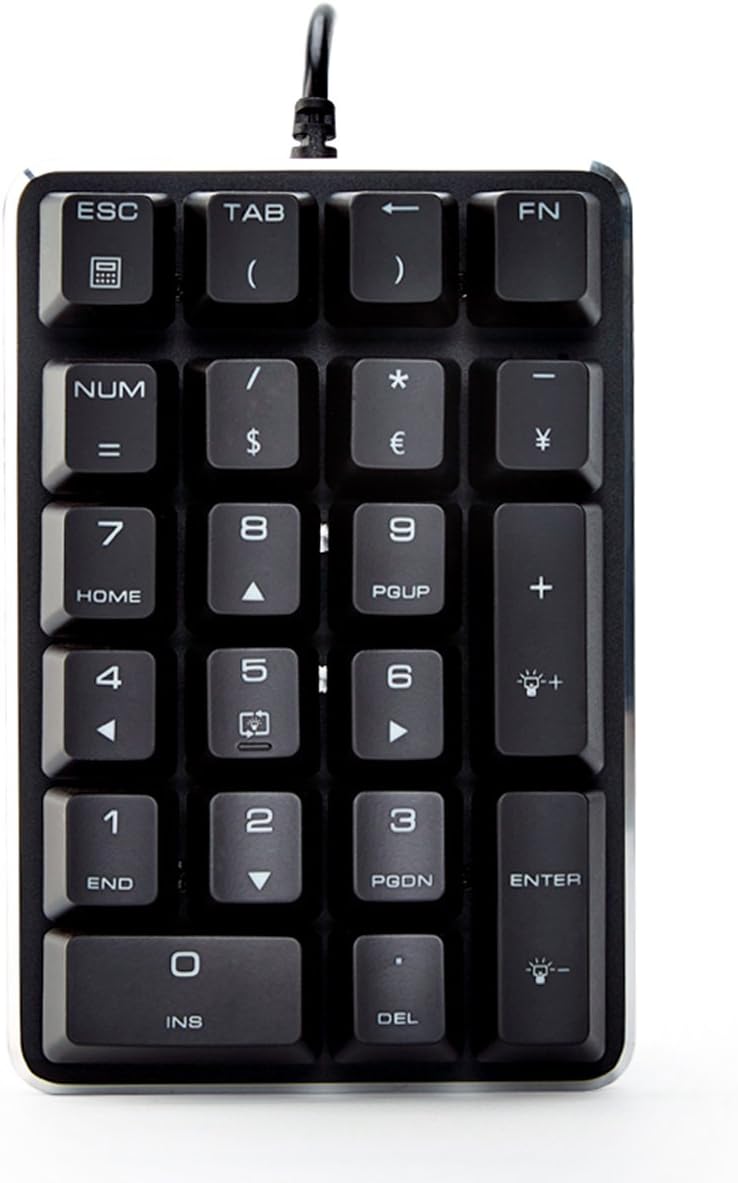 Black Qisan Mechanical Gaming Numeric Keypad/Keyboard 21 Keys Mini