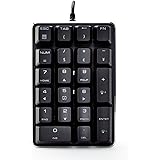Mechanical Gaming Numeric Keypad/Keyboard 21 Keys Mini Numpad with Cherry Blue Switches White backlight for iMac/ MacBook - Black, Magicforce by Qisan