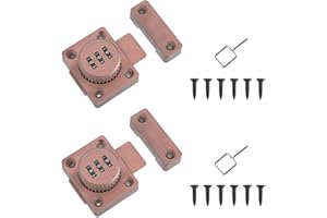 I-EASYDWW Cabinet Password Latch, Keyless Cabinet Lock, Cabinet Latch, Combination Latch, Combination Lock, Easy to Install, Privacy Lock, for One-Way Door, Cabinet, Drawer, etc, Red, 2 Pack